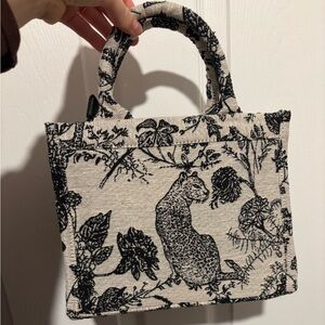 Elegant Black and Cream Tote Bag